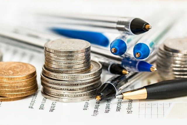 Coins and pens Image by Steve Buissinne from Pixabay 