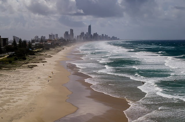 Gold Coast beach views in Queensland, Australia Image by sandid from Pixabay