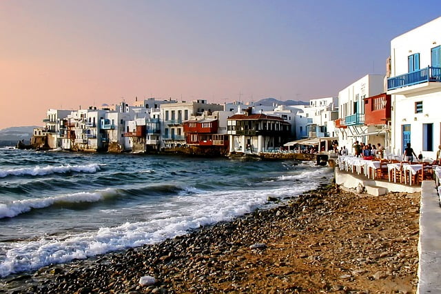 Mykonos rocky beach views Image by Evan Roussos from Pixabay 