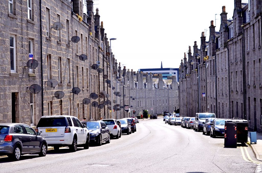 Streets of Aberdeen, Scotland from pixabay user travelphotographer