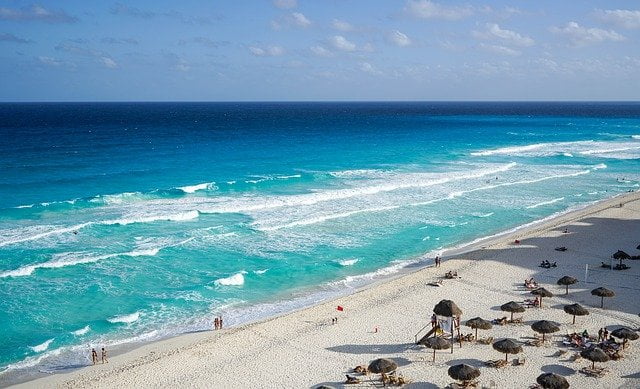 Cancun beaches and water at a resort
