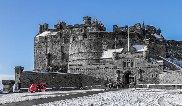 Edinburgh castle views in Scotland